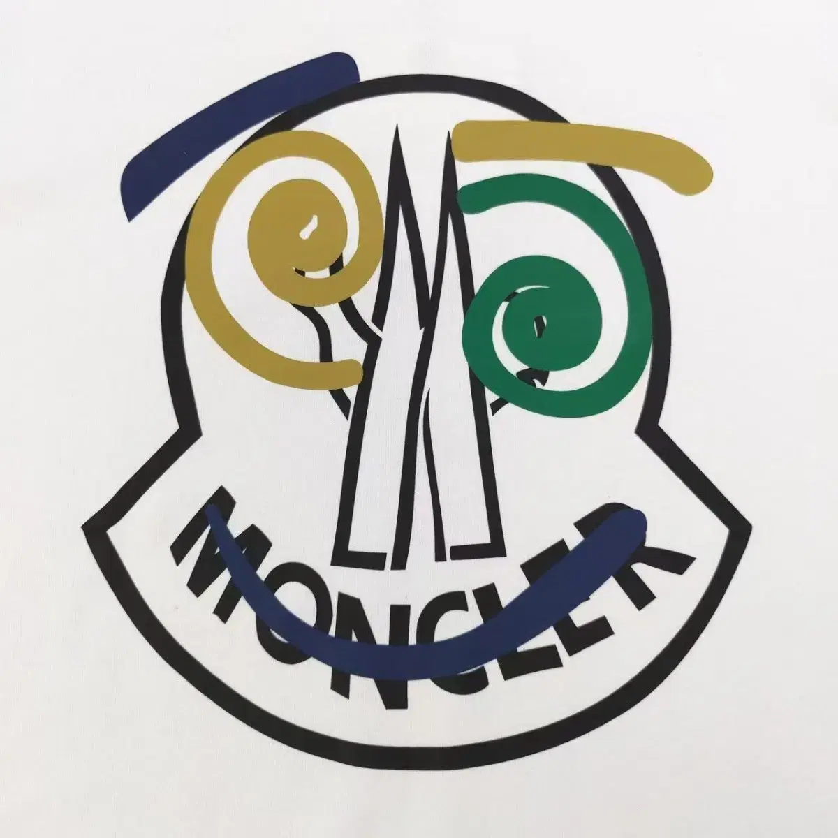 Moncler 그래피티 고스트 페이스 패턴 순면 크루넥 맨투맨{M}