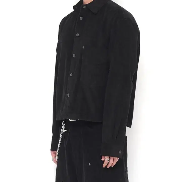 알렌느 CROPPED CORDUROY SHIRTS BLACK 2사이즈