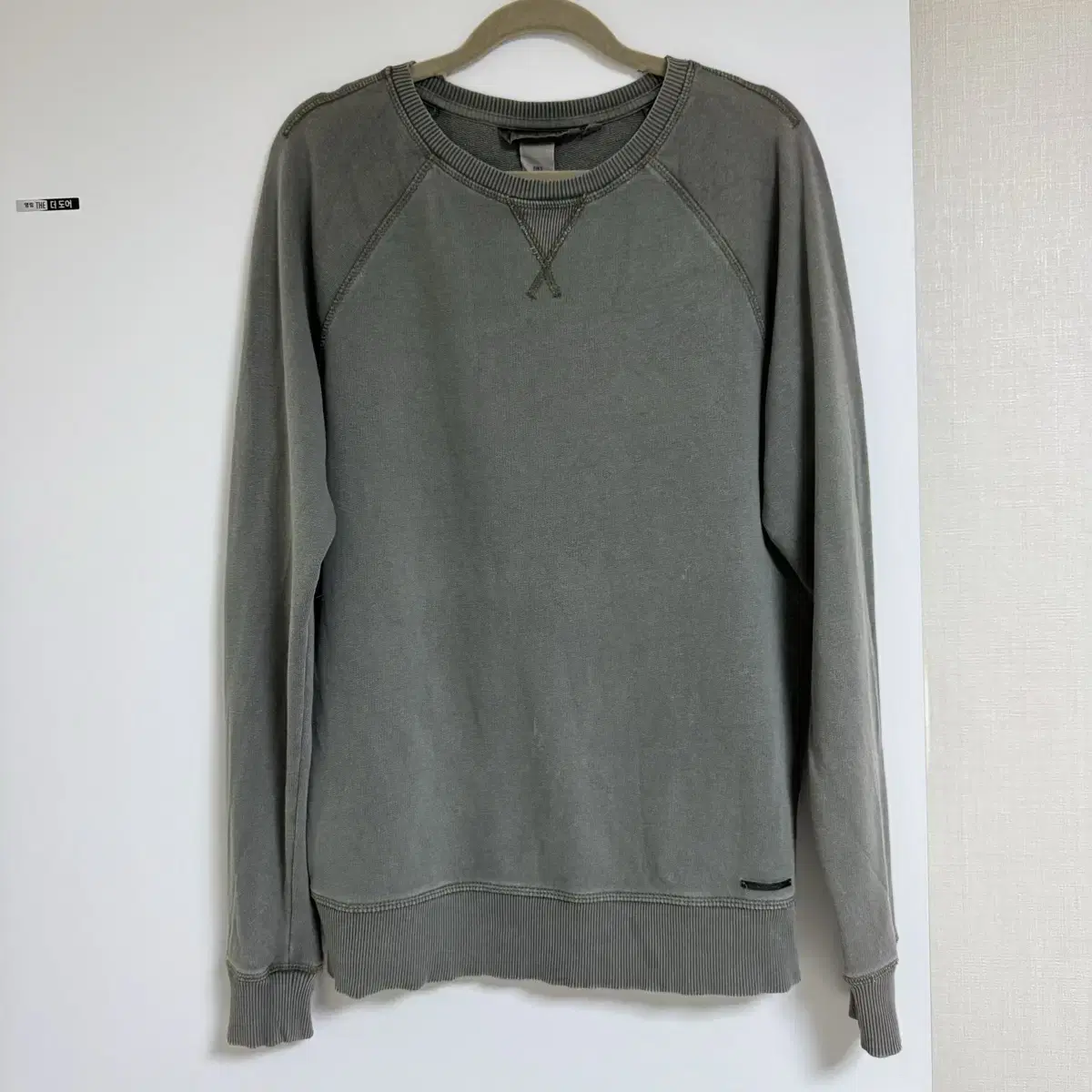 Khaki vintage man-to-man sweatshirt S size