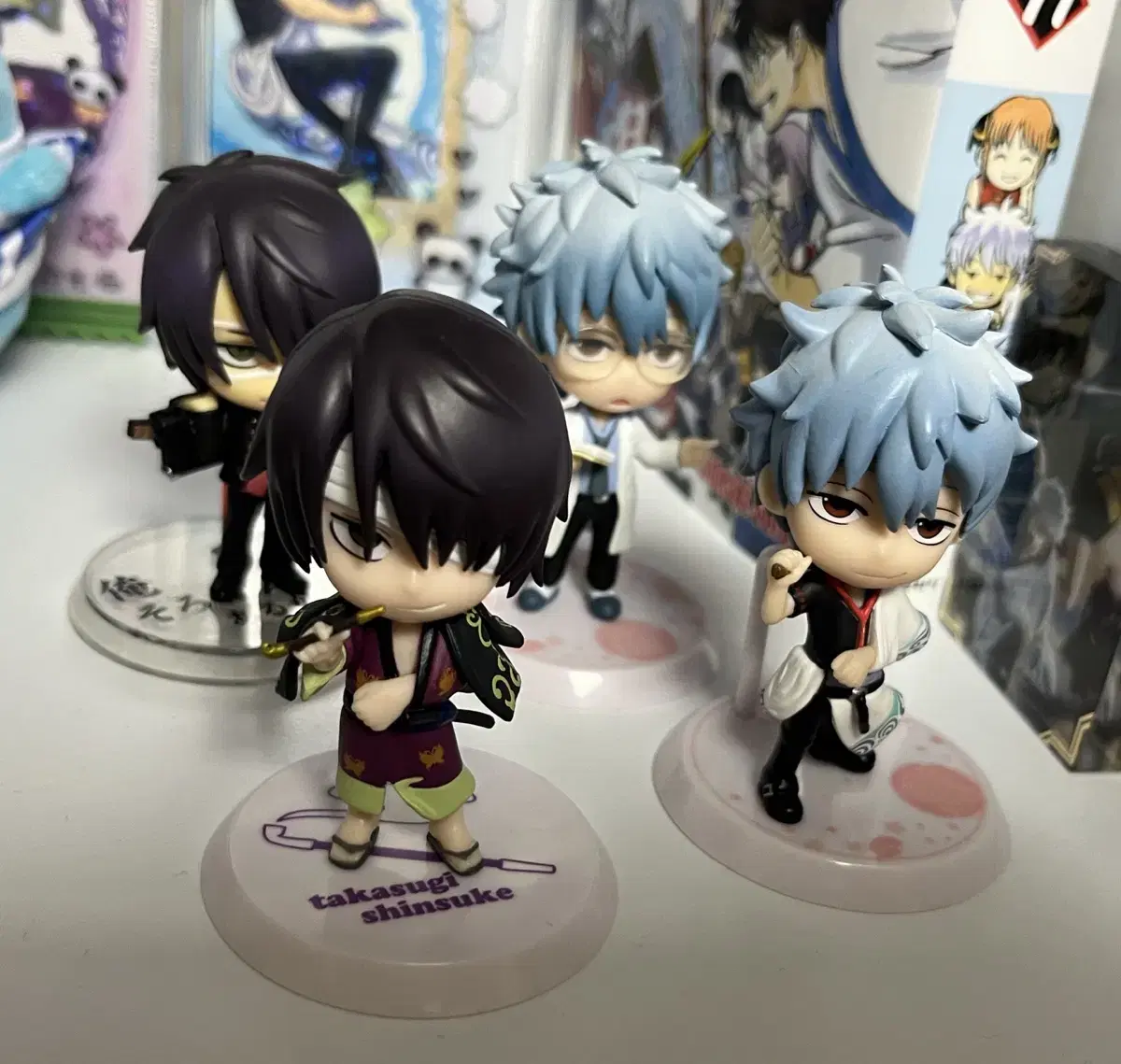 Gintama Samurai Chibikyung Figures Takasugi Gintoki Ginpachi