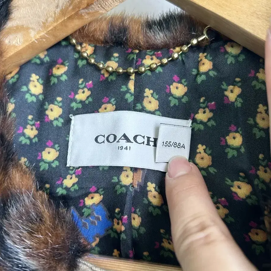 COACH 코치 레오파드퍼 트렌치 코트