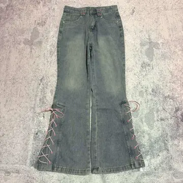 아카이브 플레어 레이스 데님 팬츠 Y2K