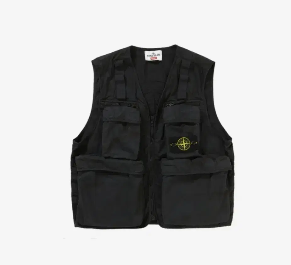 19ss Supreme Stone Island Camo Cargo Vest Black Camo [XL]