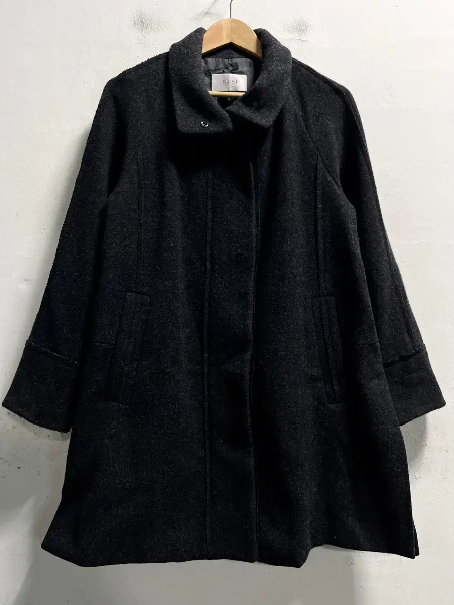 55-66 SJSJ Cashmere Angora Wool Loose-fitting Long Coat Genuine