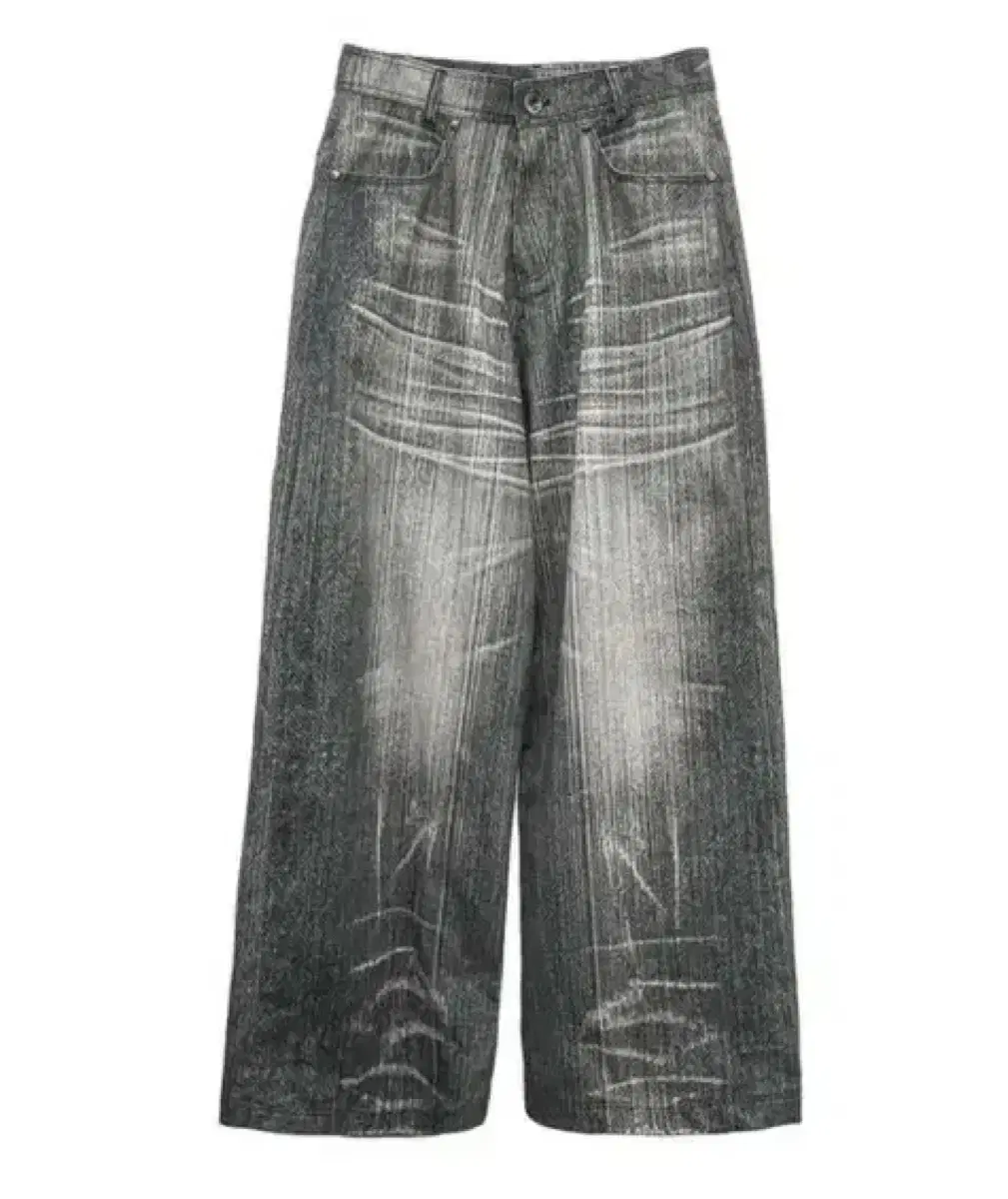 Blr bluer BIRLR GREY PRINTED WIDE denim pants