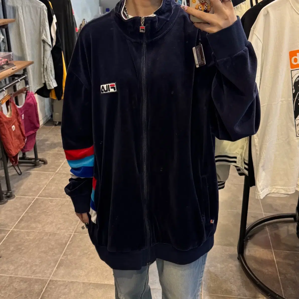 (NO.9)FILA Wheela Velvet Trekker Navy