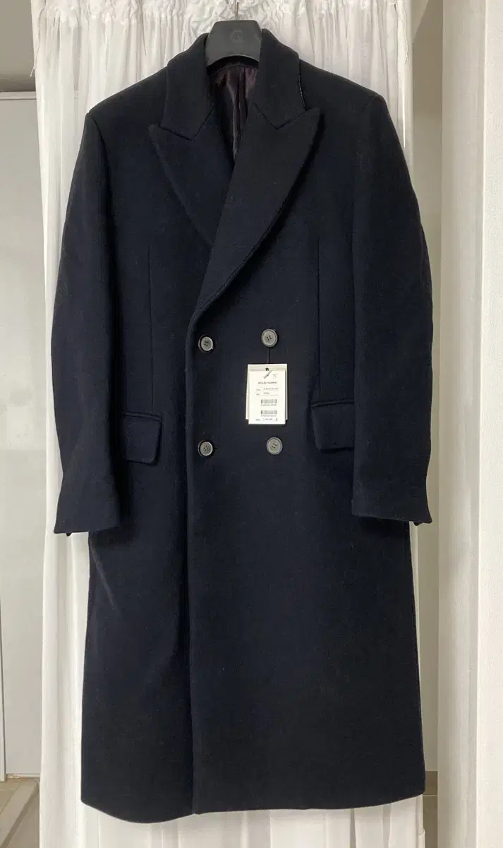 Solid Homme Cashmere Melton Double Coat Navy (Wooyoung Woo, Pottery)