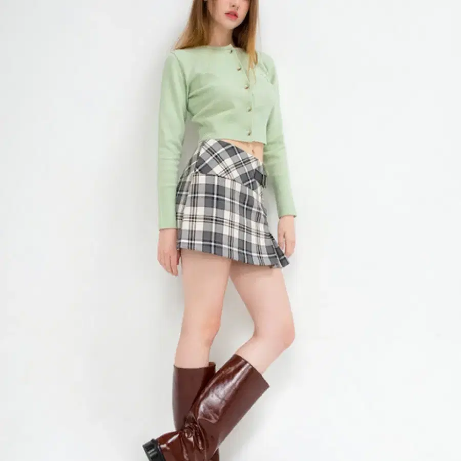 낫유어로즈 check skirt