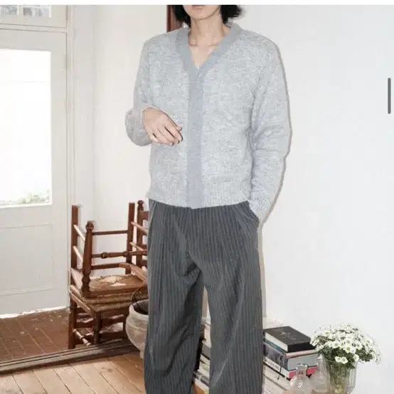 leekie 리키 스트라이프 슬랙스 striped slacks GREY