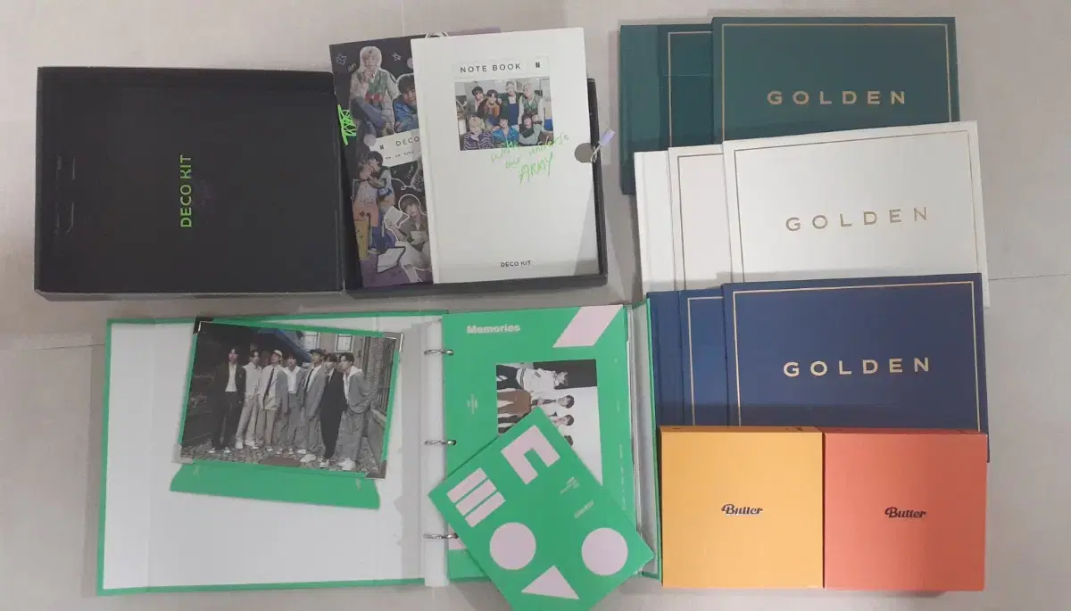 Bangtan Goods bulk 2021 Memories Mem's Butter Deco Kit Golden album 3 pieces