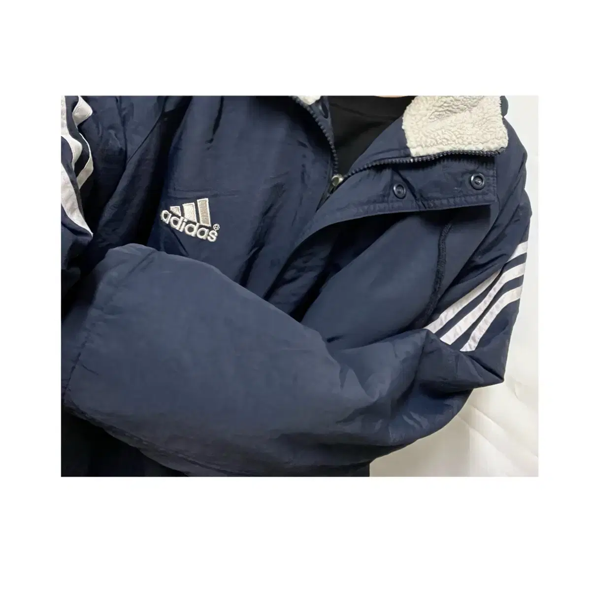 adidasBarrierHoodieHoodiesHousehold FleeceQuiltedPaddingJumboJumbo GreyNavyNavy Big LogoOld SchoolJumboSoccerUniforms