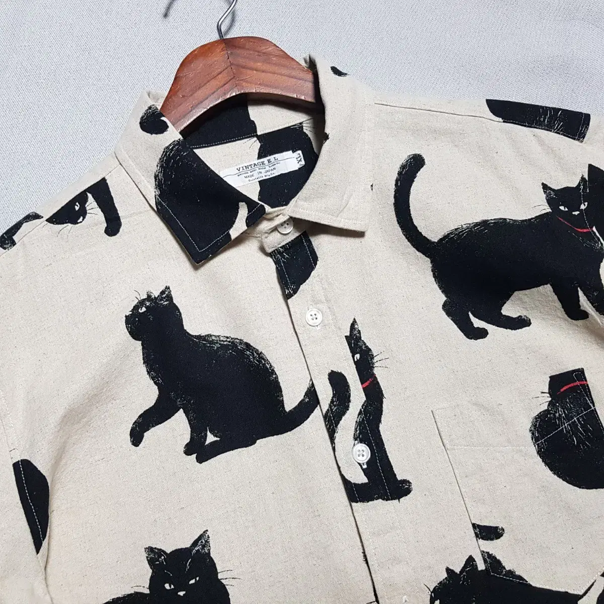 Japanese version black cat shirt southern animal