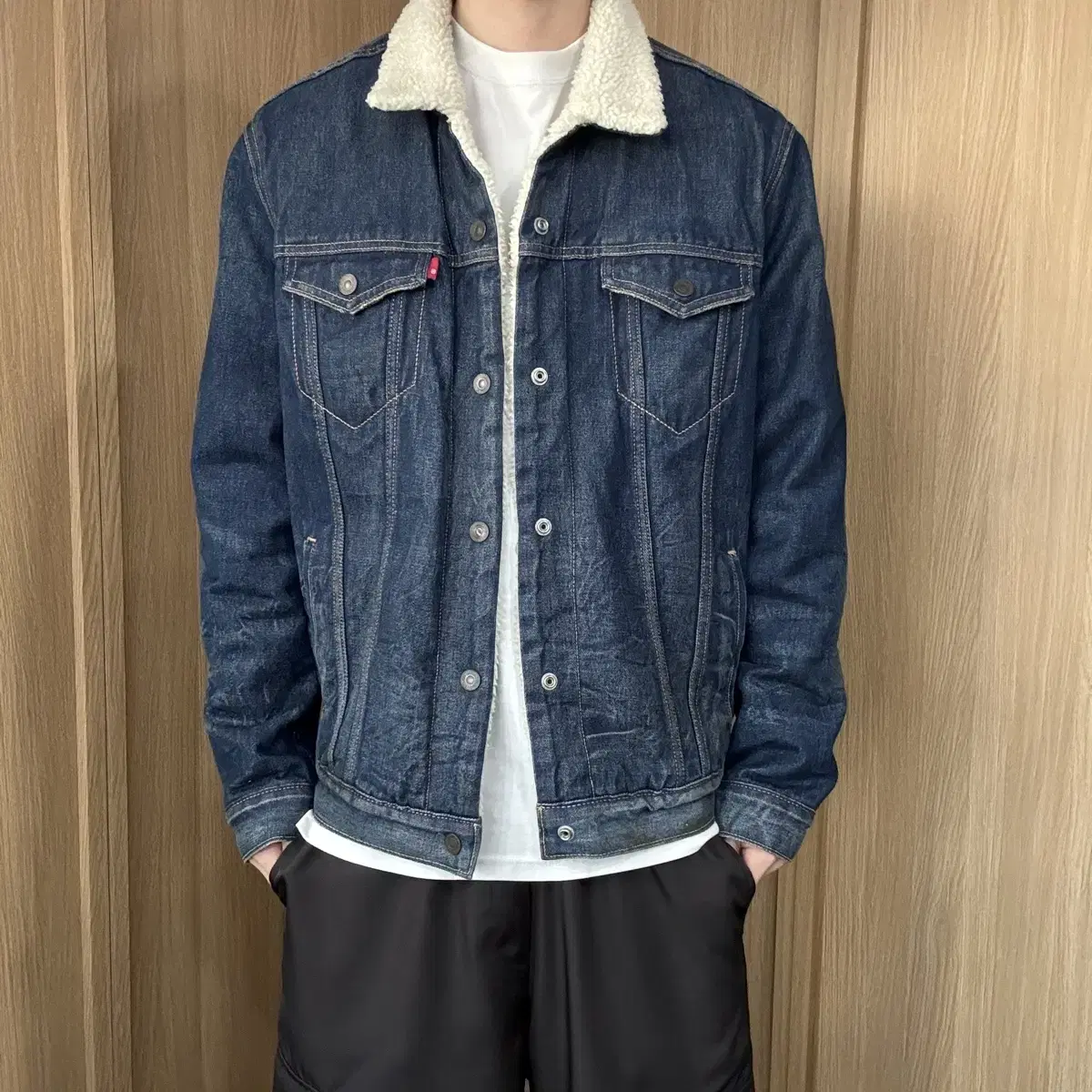 Levi's Overfit Denim Sherpa Jacket L