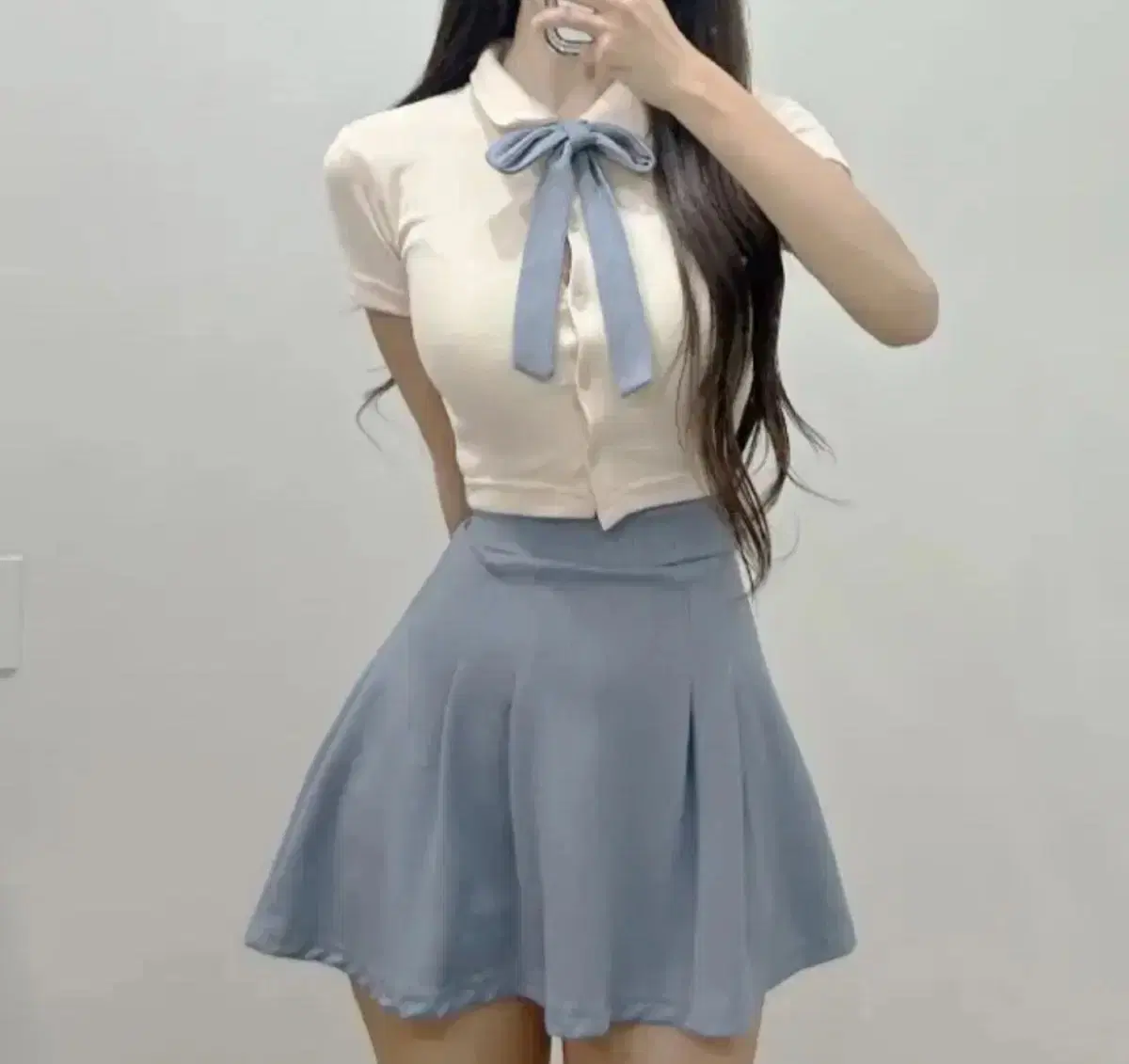 Abby kara vahn flared banded school uniform skirt set