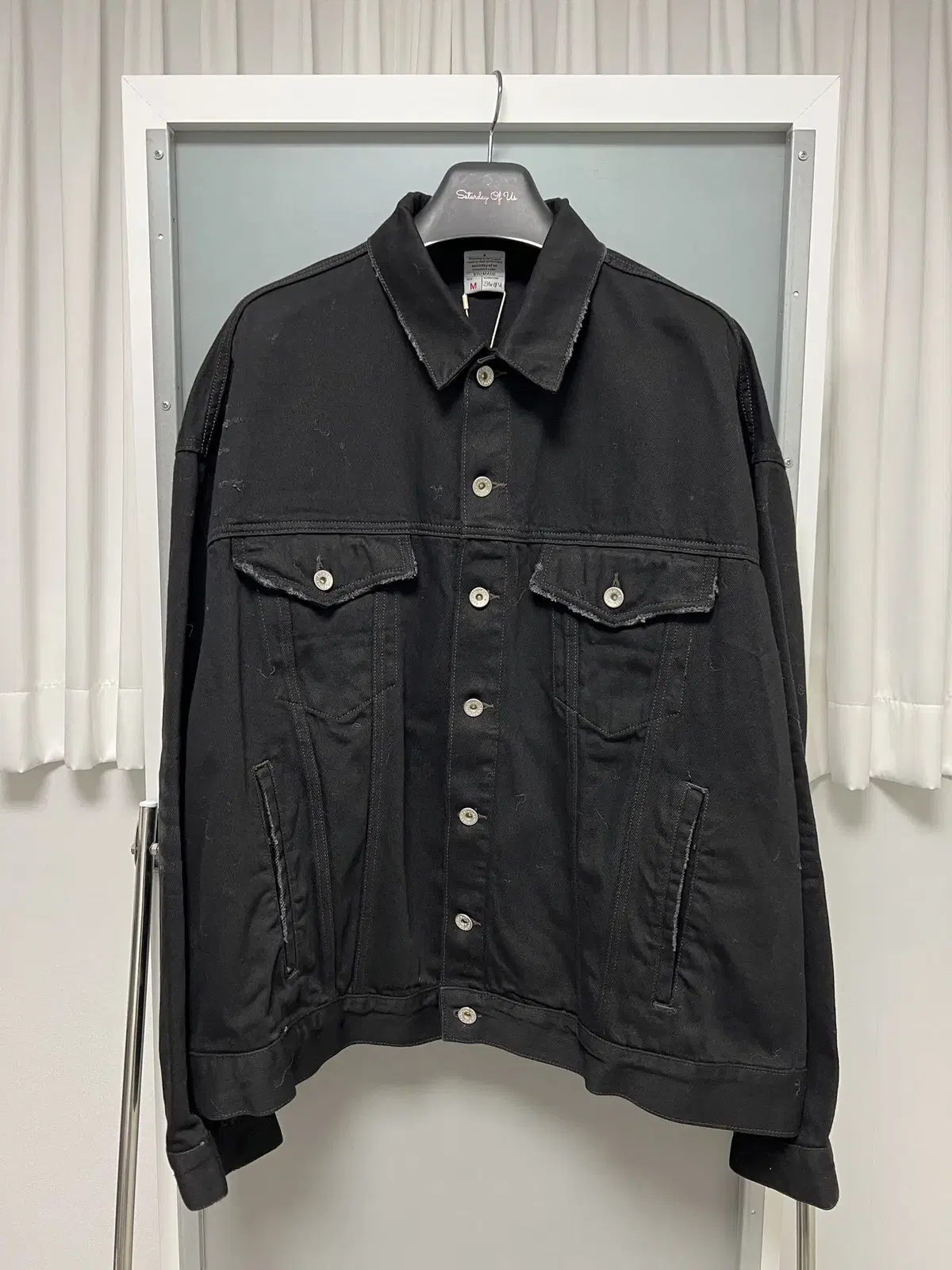 [M] STU 23FW Denim Jacket Black