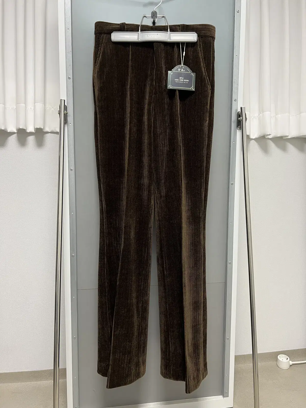 [S] STU 22FW Flared Corduroy Pants Brown