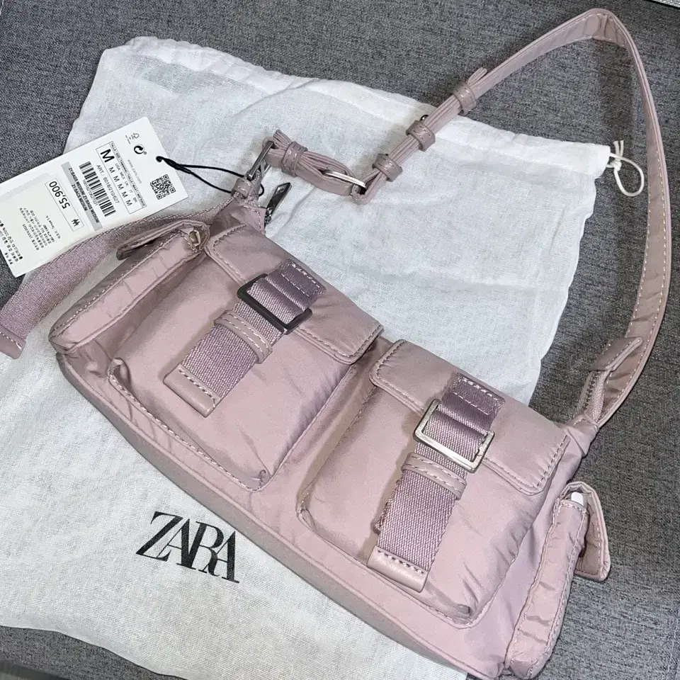 Zara 자라 포켓숄더백 모브핑크