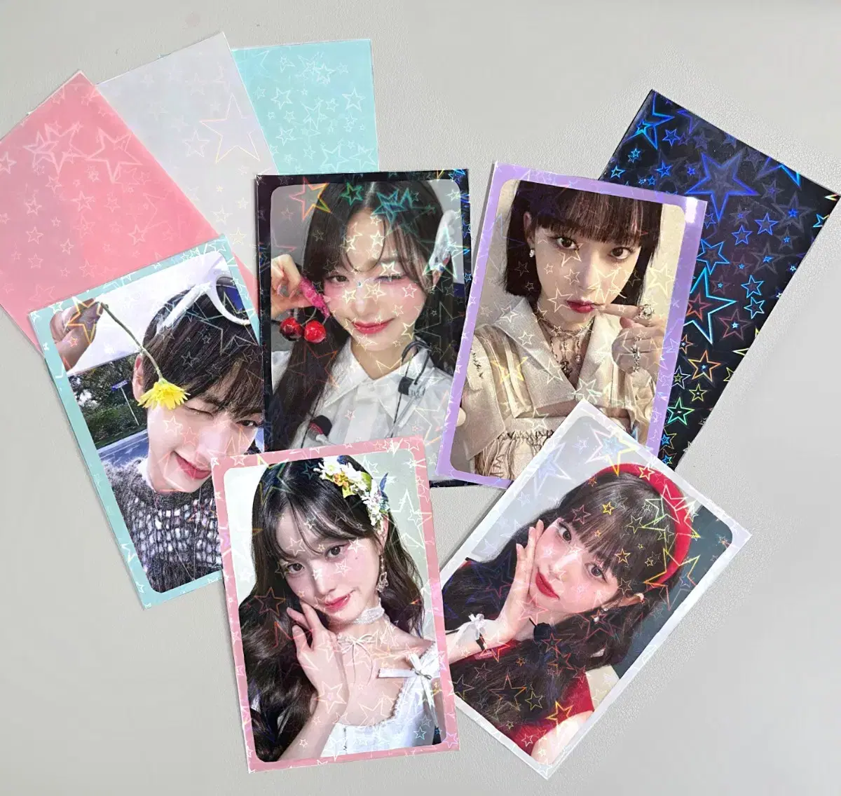 Lowest Price High Quality!) Glowing Stars hologram Sleeve Photo Cards photocard Inclusion Packaging