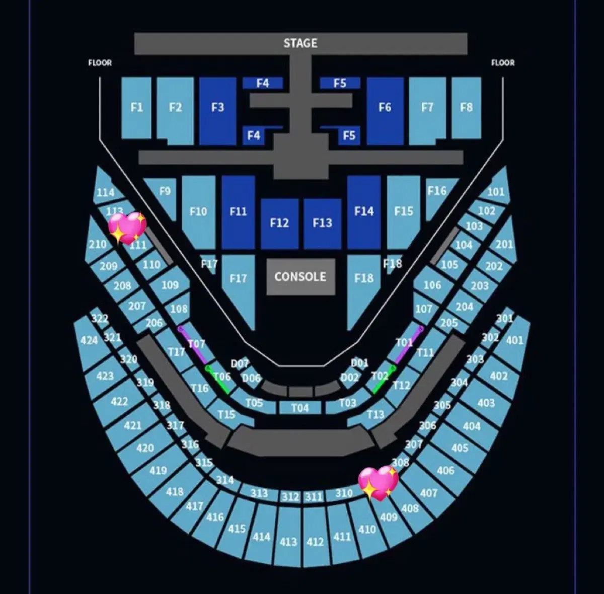 NCT127 콘서트 칠콘 막콘 1층 112구역  토롯코 명당