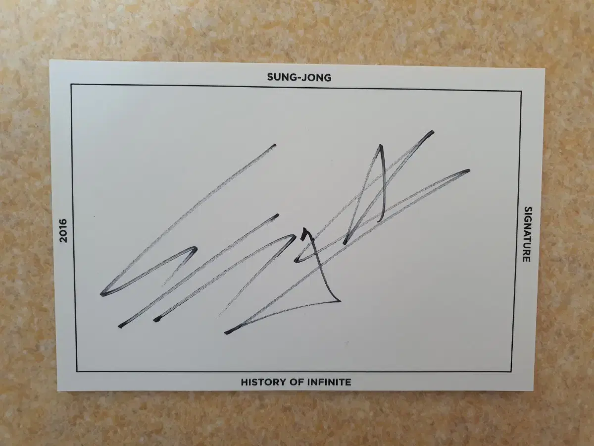 History of infinite sungjong Autographed