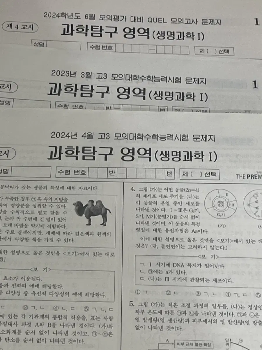 과탐 화1 생1 각3개쌕 묶음