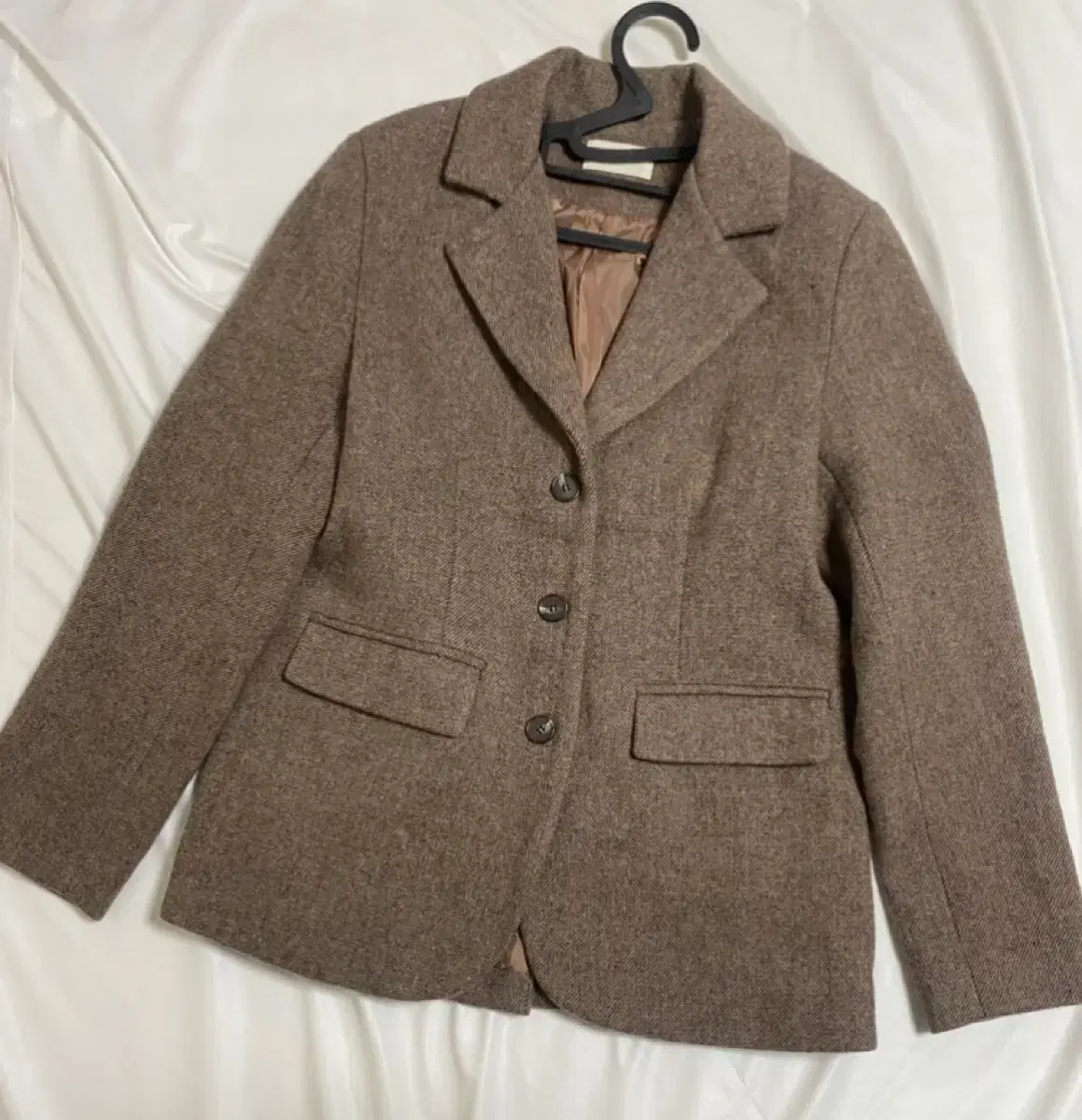 80% wool) Combed brown wool jacket