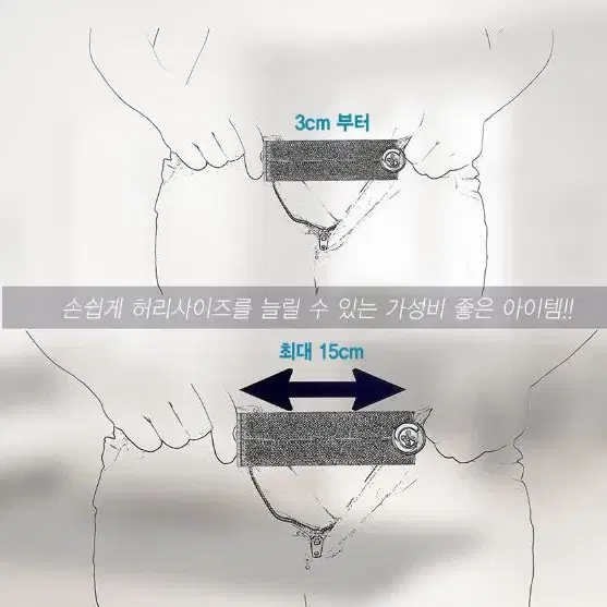 허리수선단추 바지 허리 늘리기 버클 셀프