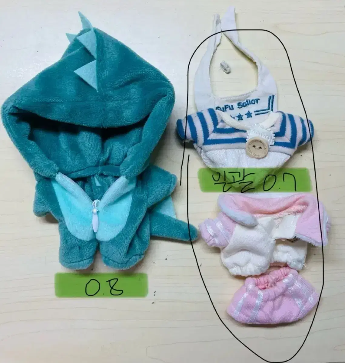 10cm 10jogging plush doll clothes dinosaur sportswear sailor clothes