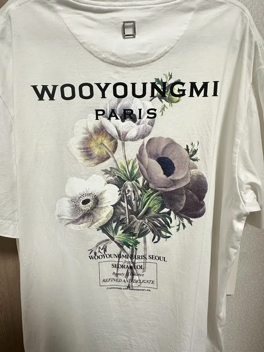 Wooyoung Mi Flower Print Back Logo T-shirt White 23FW