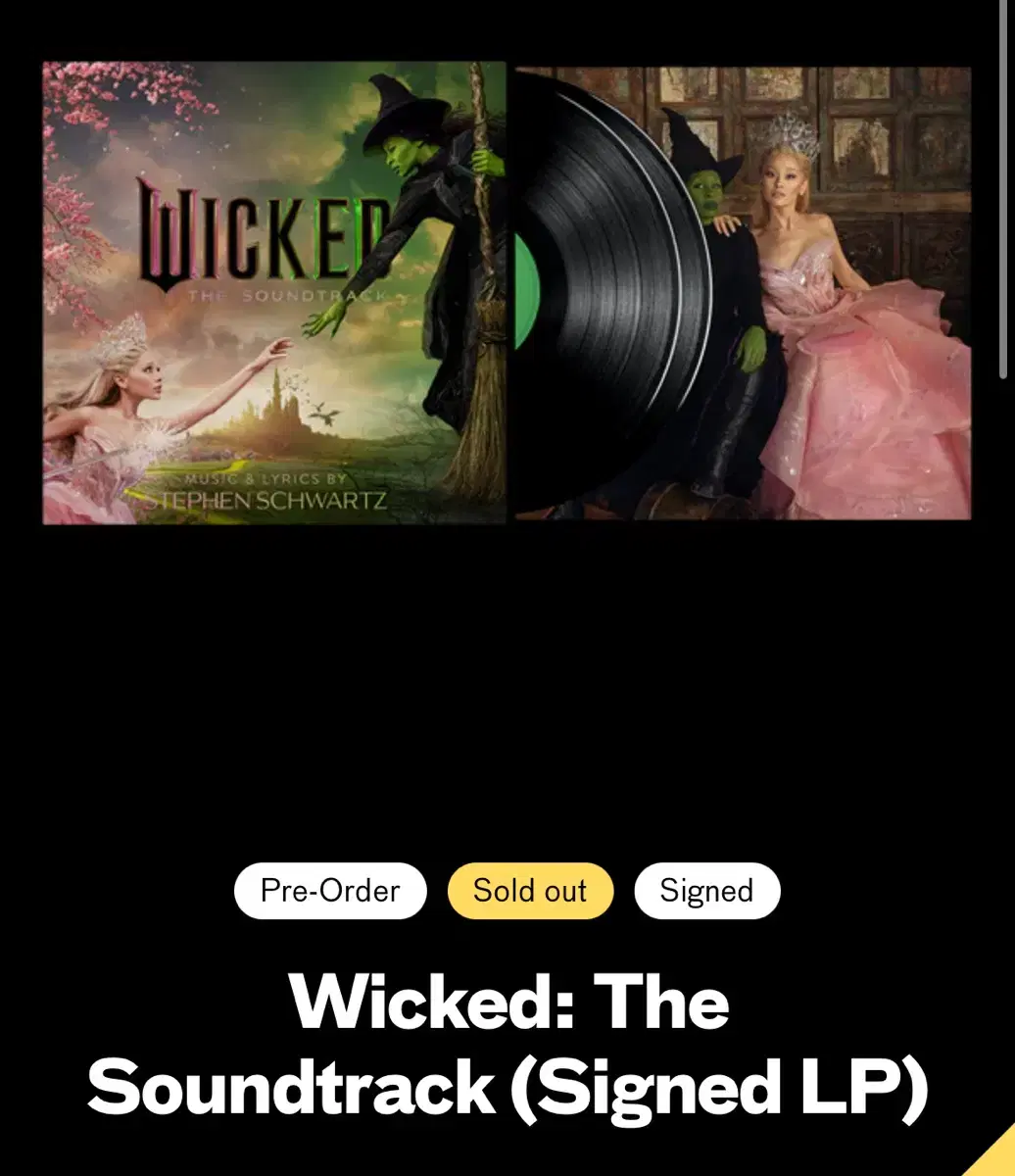 위키드 Wicked 싸인 lp 판매합니다