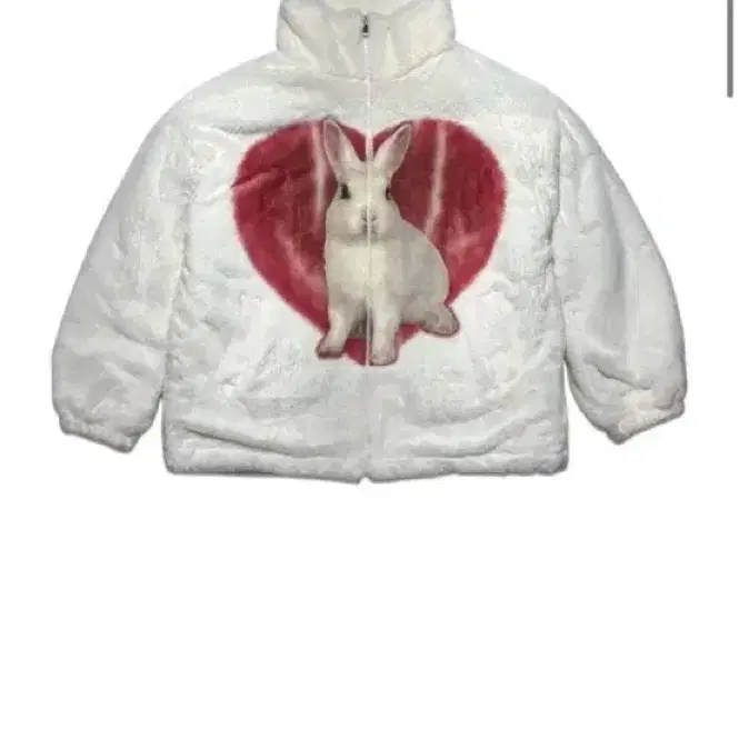 [5회착용]카터퍼자켓Rabbit Heart Fur Jacket IVORY