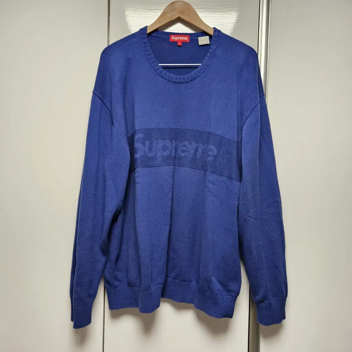 Supreme Tonal Paneled Sweater Royal - 22SS