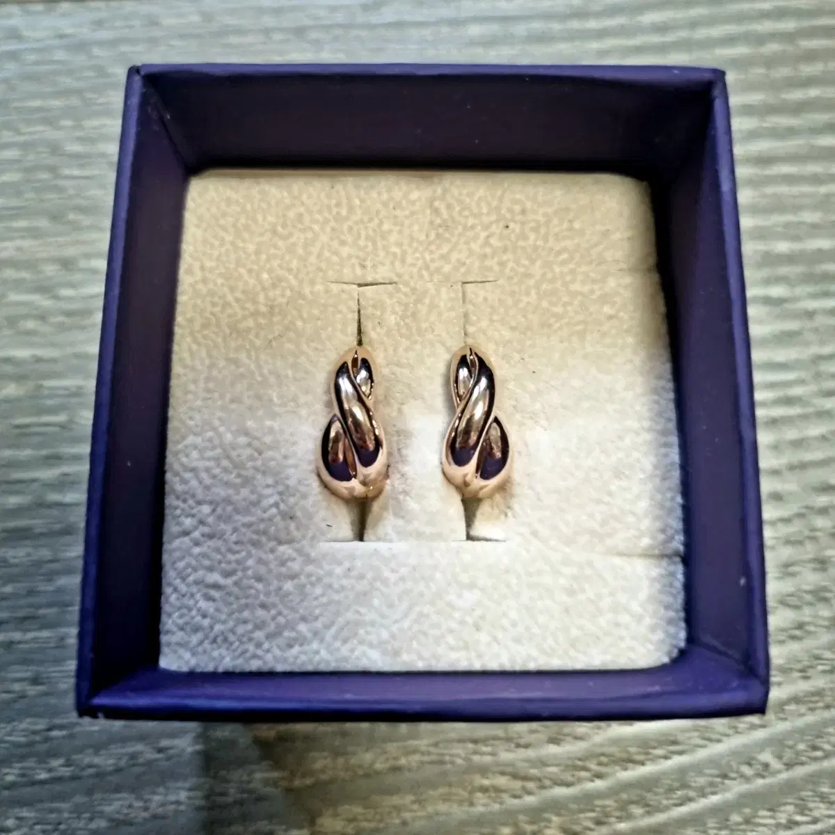 14k Rose Gold Twisted Earrings (Large)