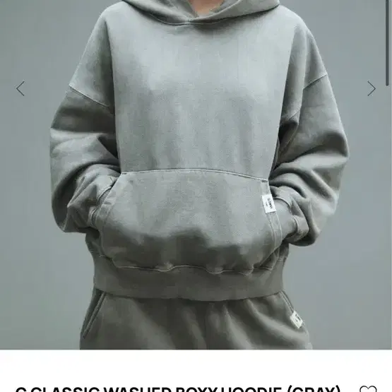 글로니 G CLASSIC WASHED BOXY HOODIE (GRAY)