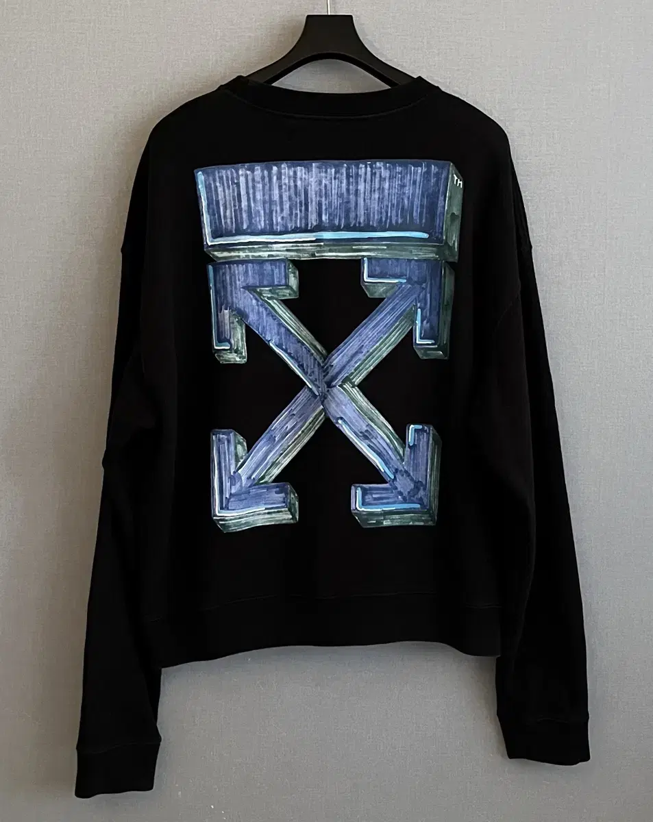 [New/XL]Off-White Marker Arrow Black bloo Man to Man