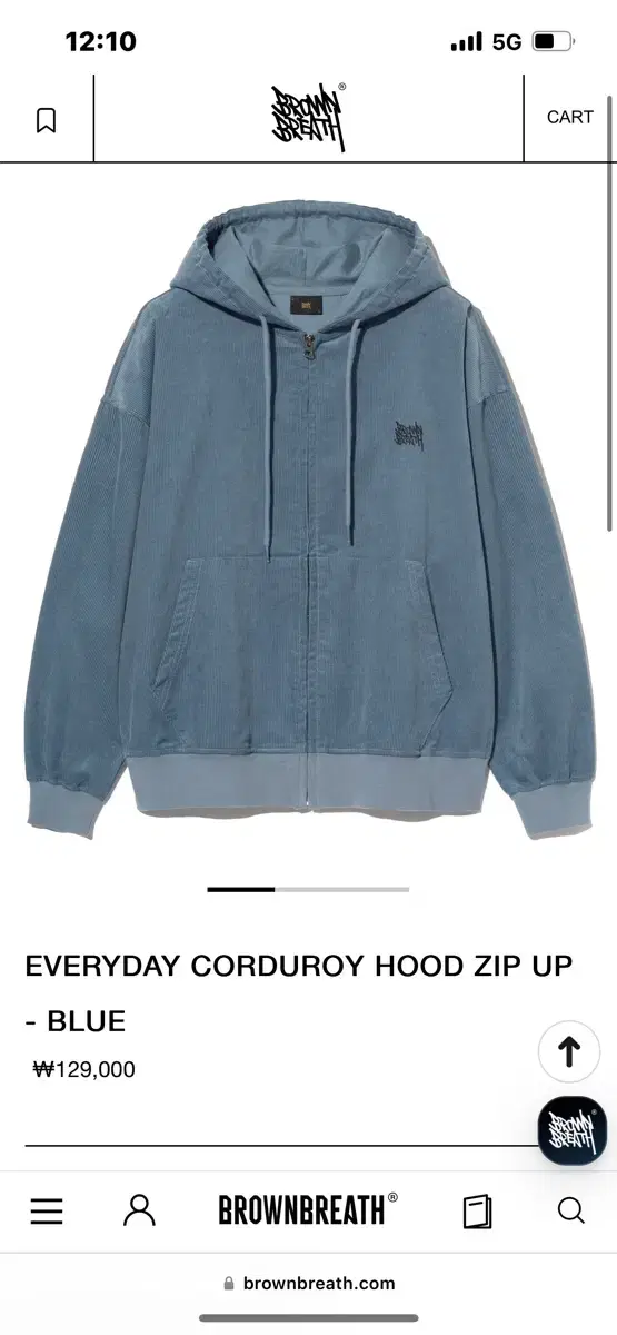 Brownbreath Corduroy Hood Zip Up