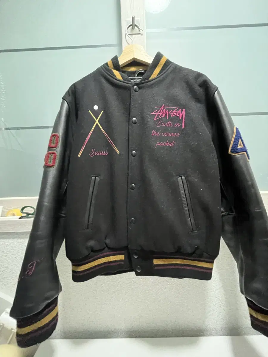 [M] Stussy 40th Anniversary Varsity Jacket Seoul