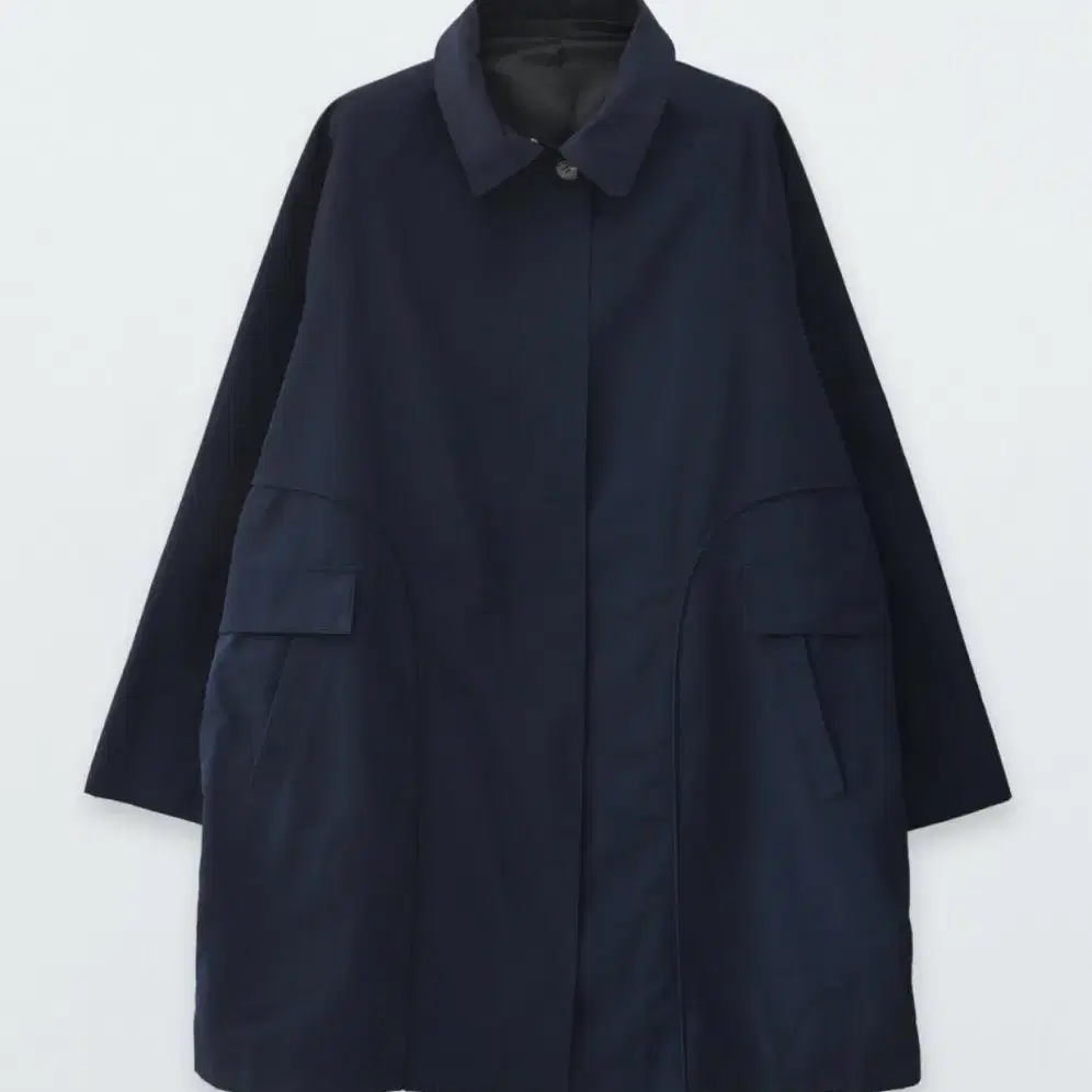 [matin kim] CLASSIC LOGO MAC COAT IN NAV