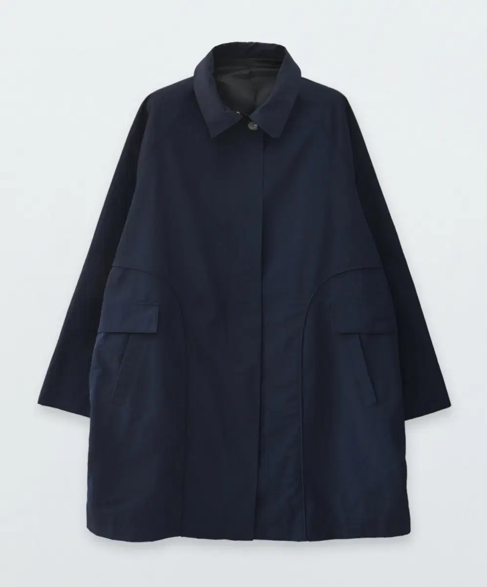 [matin kim] CLASSIC LOGO MAC COAT IN NAV