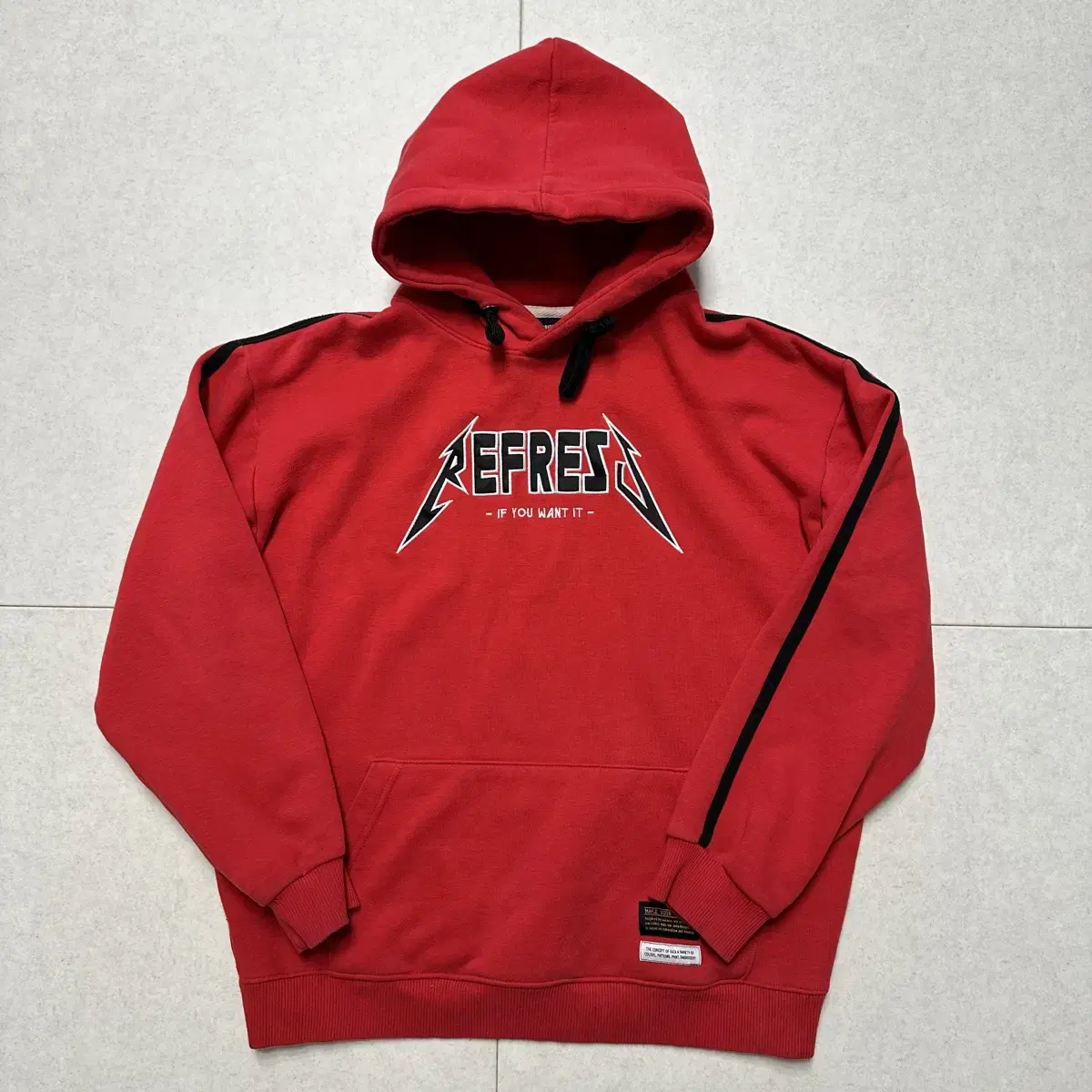 Embellished EFREZ Hoodie Red [Size 100] Embellished EFREZ Hoodie