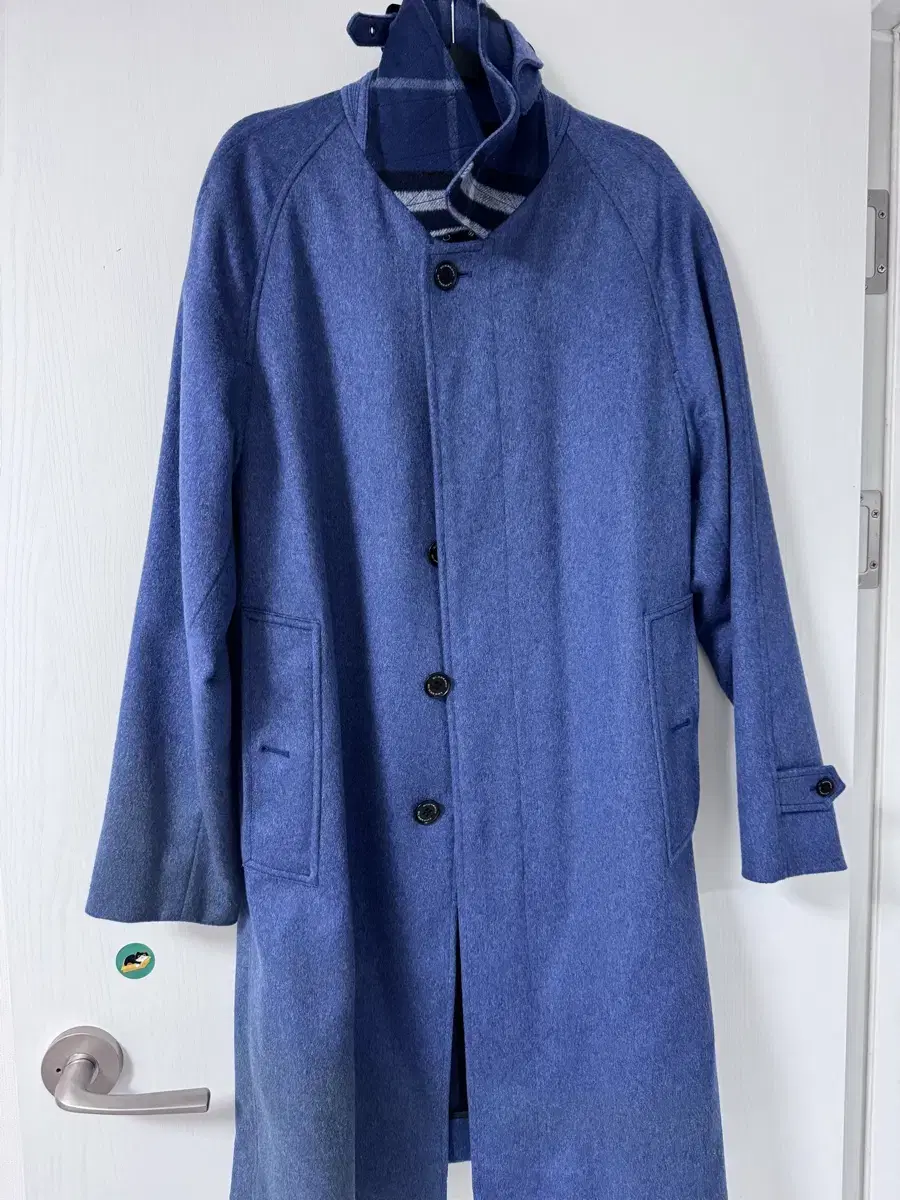 Burberry Cashmere Coat in Melange Bloo