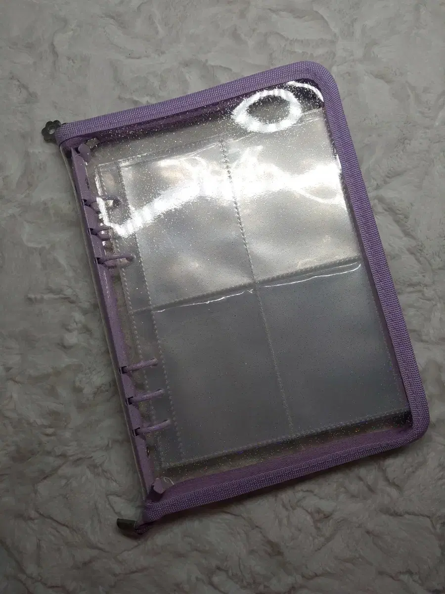 Purple zipper binder for sale!(has stains.)