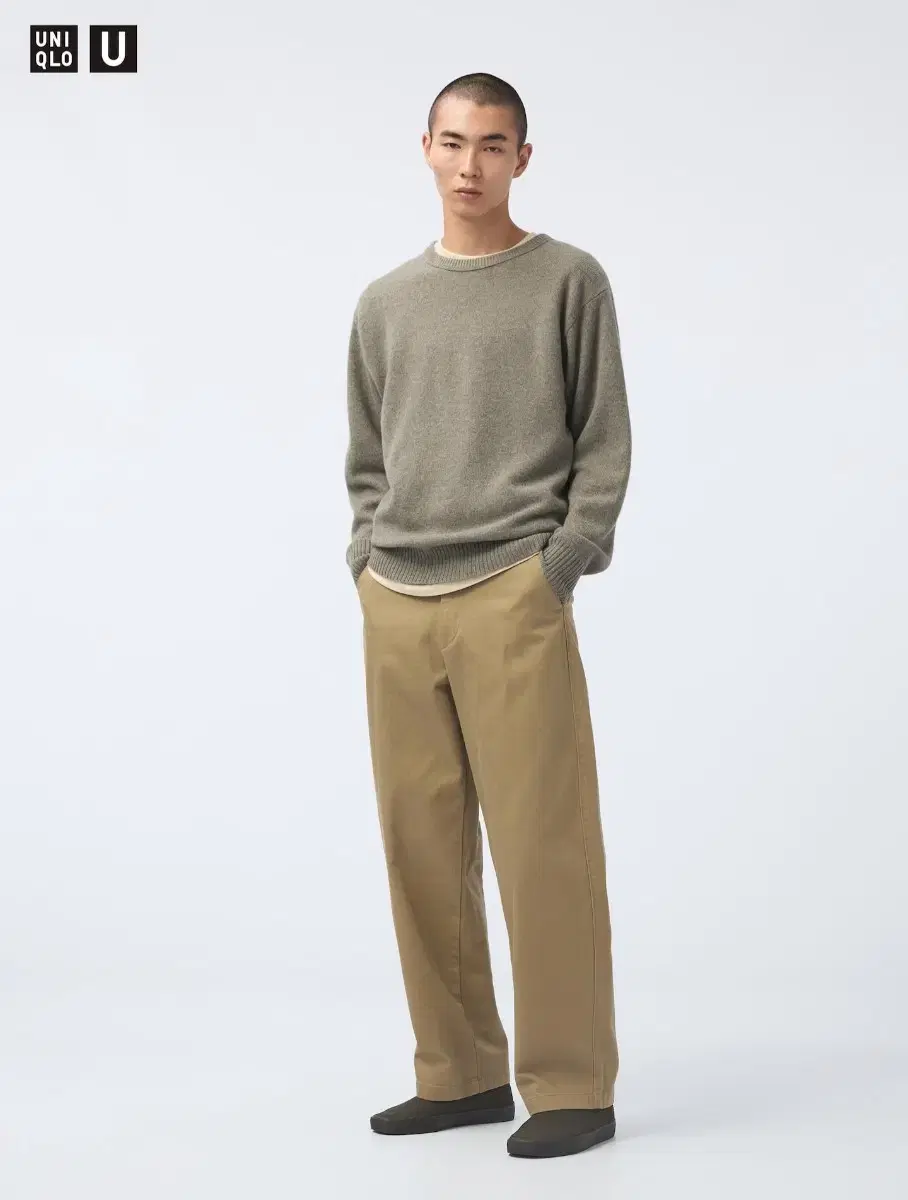 UniqloU Wide Fit Chino Pants 35 Brown 76