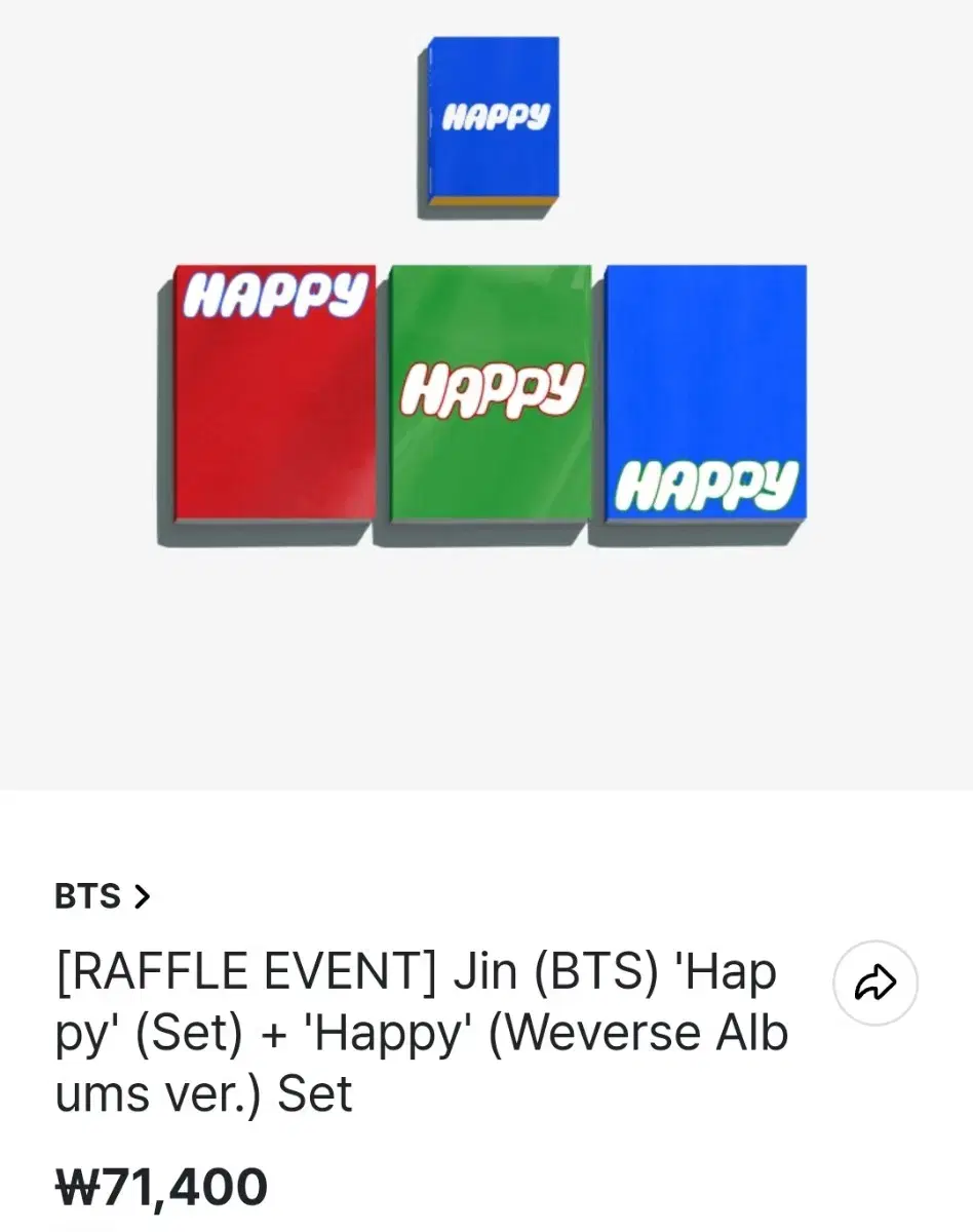 Pre-order benefit included) Seokjin jin Happy sealed album , weverse Album