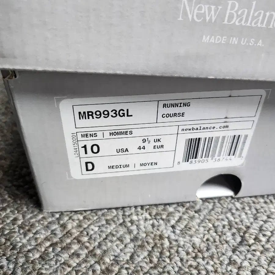 [새상품]뉴발란스 993 made in USA  Grey US10