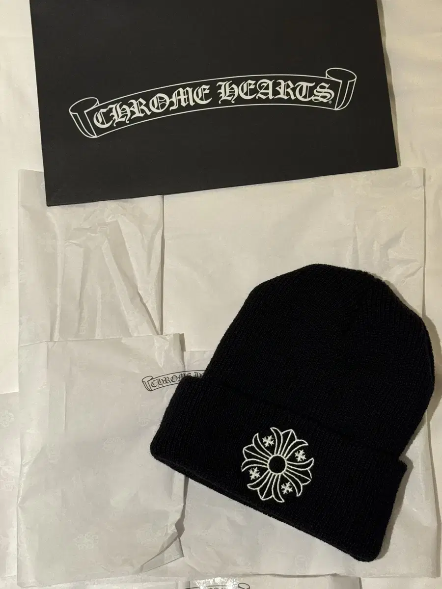 크롬하츠 로고 울 비니 chrome hearts beanie 새상품