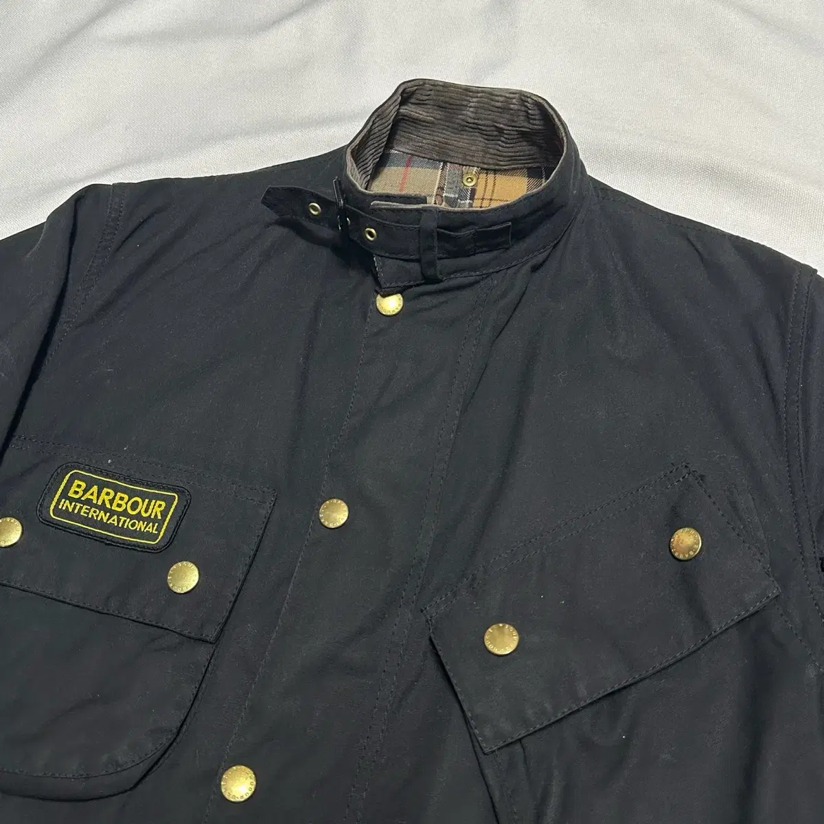 38 Barbour International7 Biker Wax Jacket