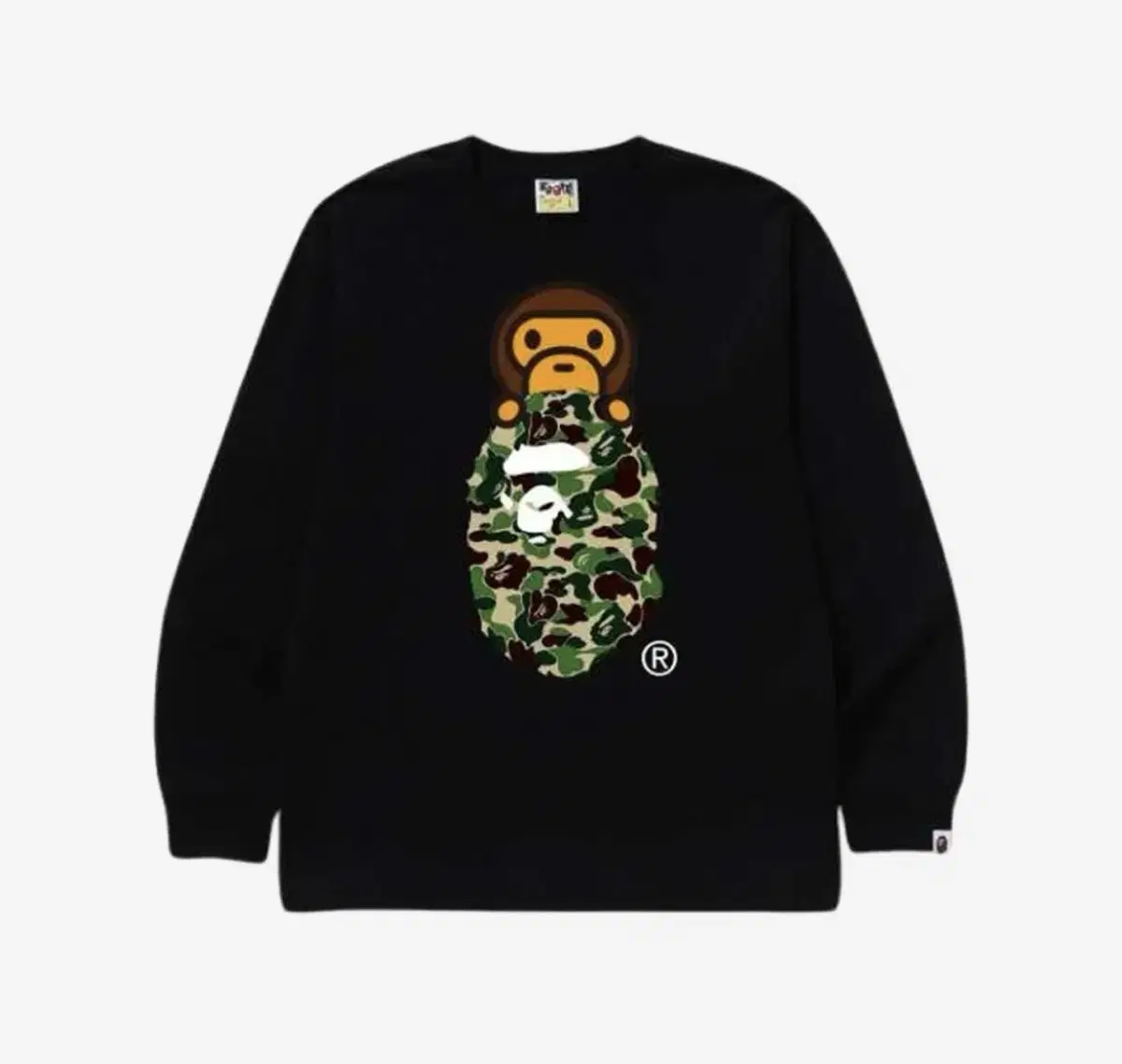 Vape ABC Camo Milo On Ape Head Long Sleeve T-Shirt Black Green