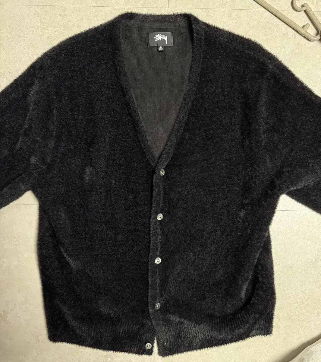 Stussy Shaggy Cardigan Black XL