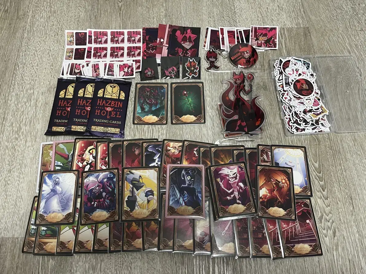 Hasbin Hotel 2nd kard pack, Alastor kard set, non-ball stickers, acrylic sells